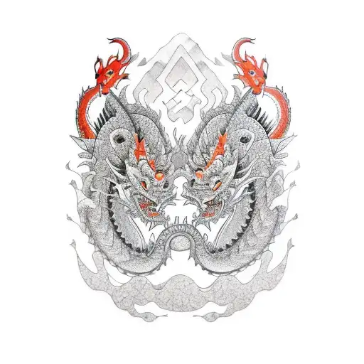 oni mask, koi fish, and a dragon tattoo design idea