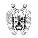Combine elements from Dark Souls, Elden Ring, and Baldurs Gate 3 in a minimalist tattoo design tattoo design idea