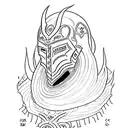Combine elements from Dark Souls, Elden Ring, and Baldurs Gate 3 in a minimalist tattoo design tattoo design idea