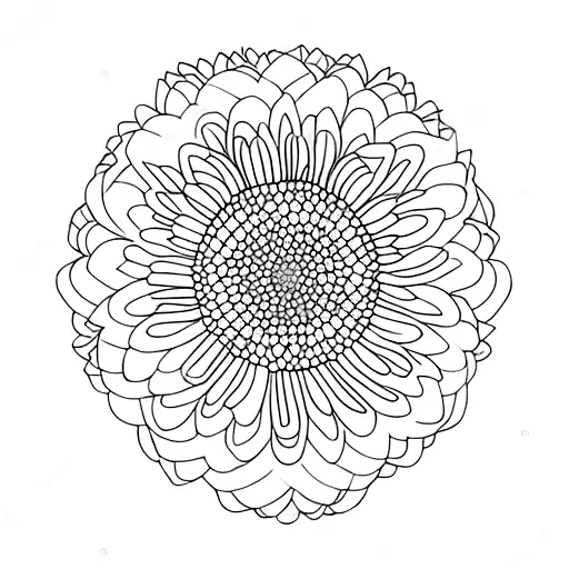 aster and chrysanthemum flower  tattoo design idea