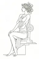 Ancient Greek goddess in full body made tattoo design idea