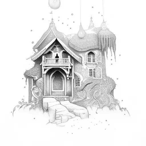 open door to a secret garden tattoo design idea