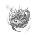 Do a tatto arm about Danzo arm from naruto with all the naruto eyes an about kyubi of naruto tattoo design idea