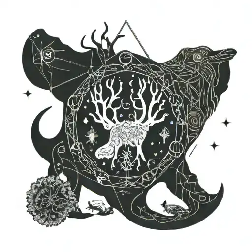 tree, star, eye, anatomical heart, anatomical brain, breathwork, doodle, dog, crawfish tattoo design idea