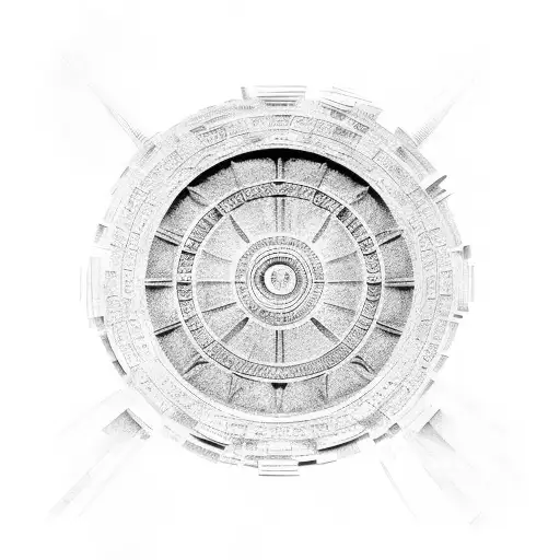 Pantheon overlooking Mount Targon tattoo design idea