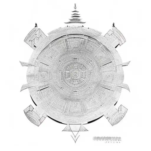 Pantheon from League of legends overlooking Mount Targon tattoo design idea