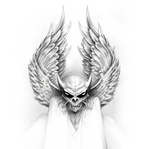 angel and devil wings tattoo design idea