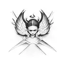 angel and devil wings tattoo design idea
