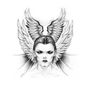 angel and devil wings tattoo design idea