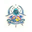 alien abduction  tattoo design idea