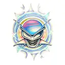 alien abduction  tattoo design idea