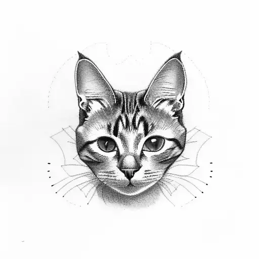 3 cat sillouettes, 1 european black cat, 1 persian orange cat and 1 grey brittish shorthair tattoo design idea