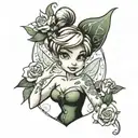 tinkerbell disney style tattoo tattoo design idea