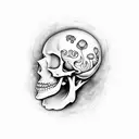 psychedelic mushroom skull man  tattoo design idea