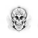 psychedelic mushroom skull man  tattoo design idea