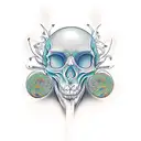 psychedelic mushroom skull man  tattoo design idea