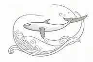 A tattoo picture of whale in the midle of the wave in rectangle and write this too shall pass tattoo design idea