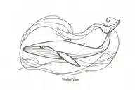 A tattoo picture of whale in the midle of the wave in rectangle and write this too shall pass tattoo design idea