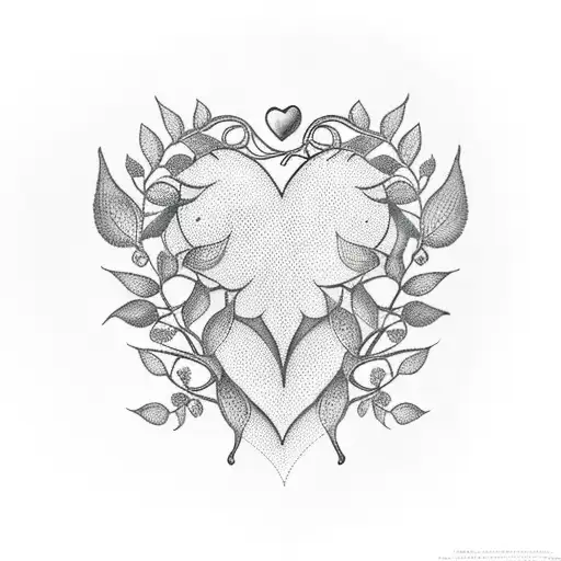 realistic trea with heart shaped leaves  tattoo design idea
