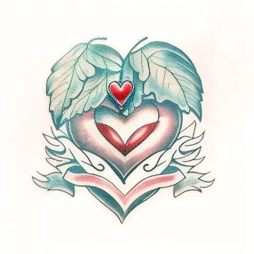 realistic trea with heart shaped leaves  tattoo design idea