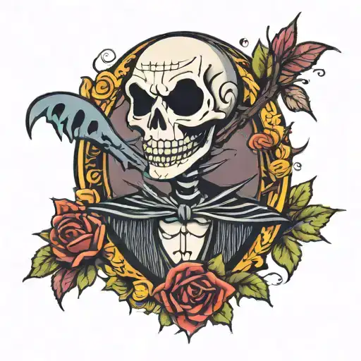 day of the dead jack skellington  tattoo design idea