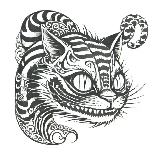 Cheshire Cat tattoo design idea