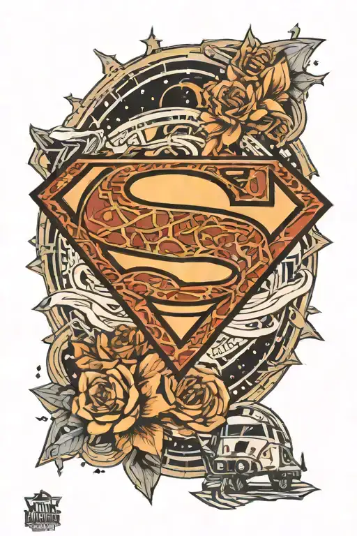 Superman Star Wars logo combined tattoo design idea