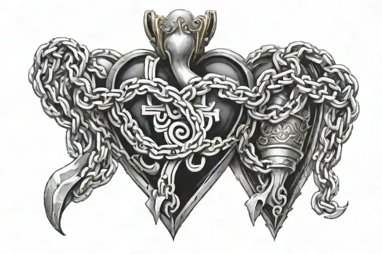 kurapika chain of judgement heart tattoo design idea