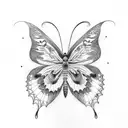 butterfly with deftones vibes tattoo design idea