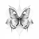 butterfly with deftones vibes tattoo design idea