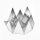 geometric mountain and ocean  tattoo design idea