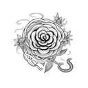snake with flowers tattoo design idea