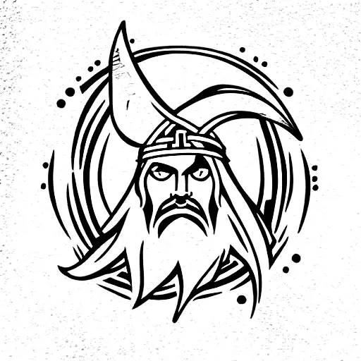Norse Viking mythology with writing tattoo design idea
