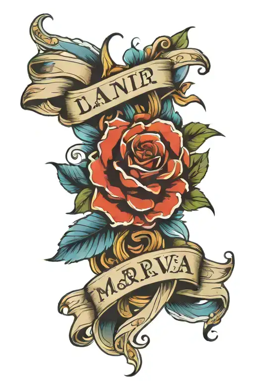 banner sash long live Maria tattoo design idea