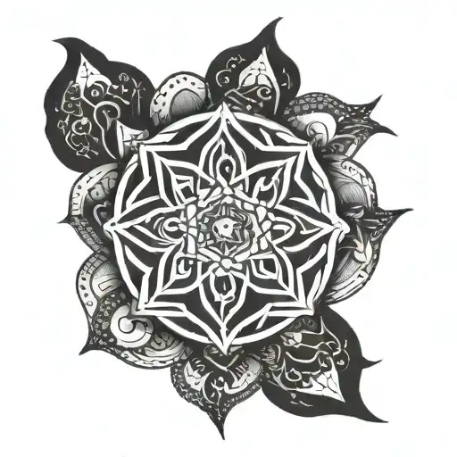 small tattoo inspired by sanatan dharma karma moksha tattoo design idea