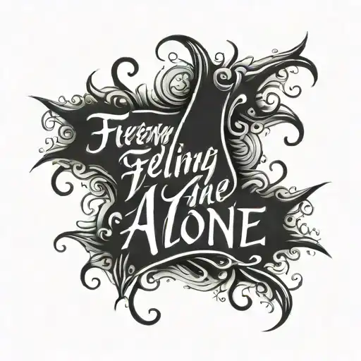 feeling alone lettering tattoo tattoo design idea