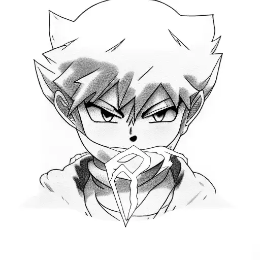 Killua with his Yoyo and lightning  tattoo design idea