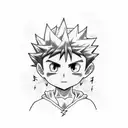 Killua with his Yoyo and lightning  tattoo design idea