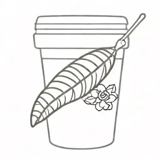 nutella pot with croissant tattoo design idea