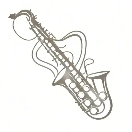 music, saxophone player biblical tattoo design idea