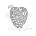 fingerprint in heart shape tattoo design idea