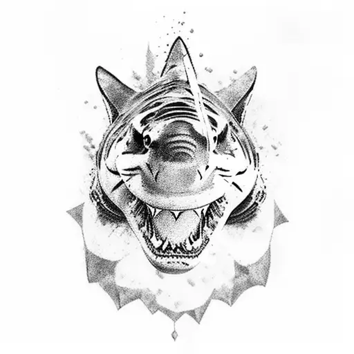 tiger shark tattoo design idea