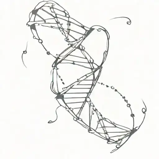 dna double helix tattoo design idea