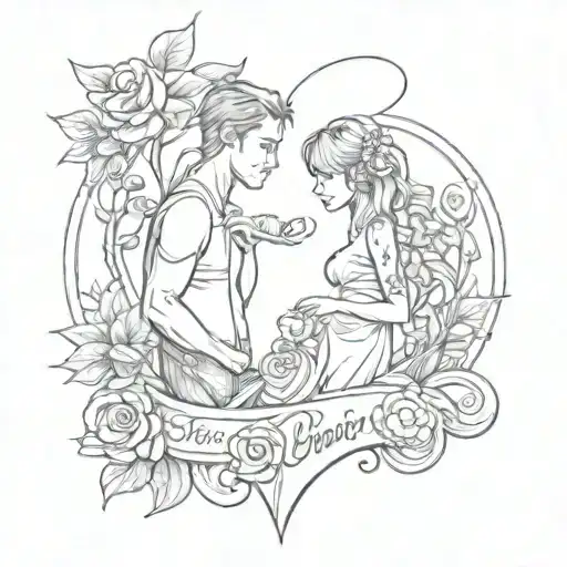 Couples tattoo design combining forever and always tattoo design idea