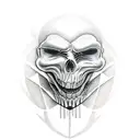 ghost face panic  tattoo design idea