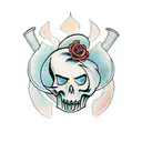 oldschool ghostface tattoo design idea