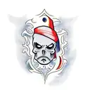 oldschool ghostface tattoo design idea