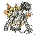 scrawny boy in emo clothes  tattoo design idea