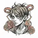 scrawny boy in emo clothes  tattoo design idea
