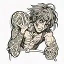 scrawny boy in emo clothes  tattoo design idea